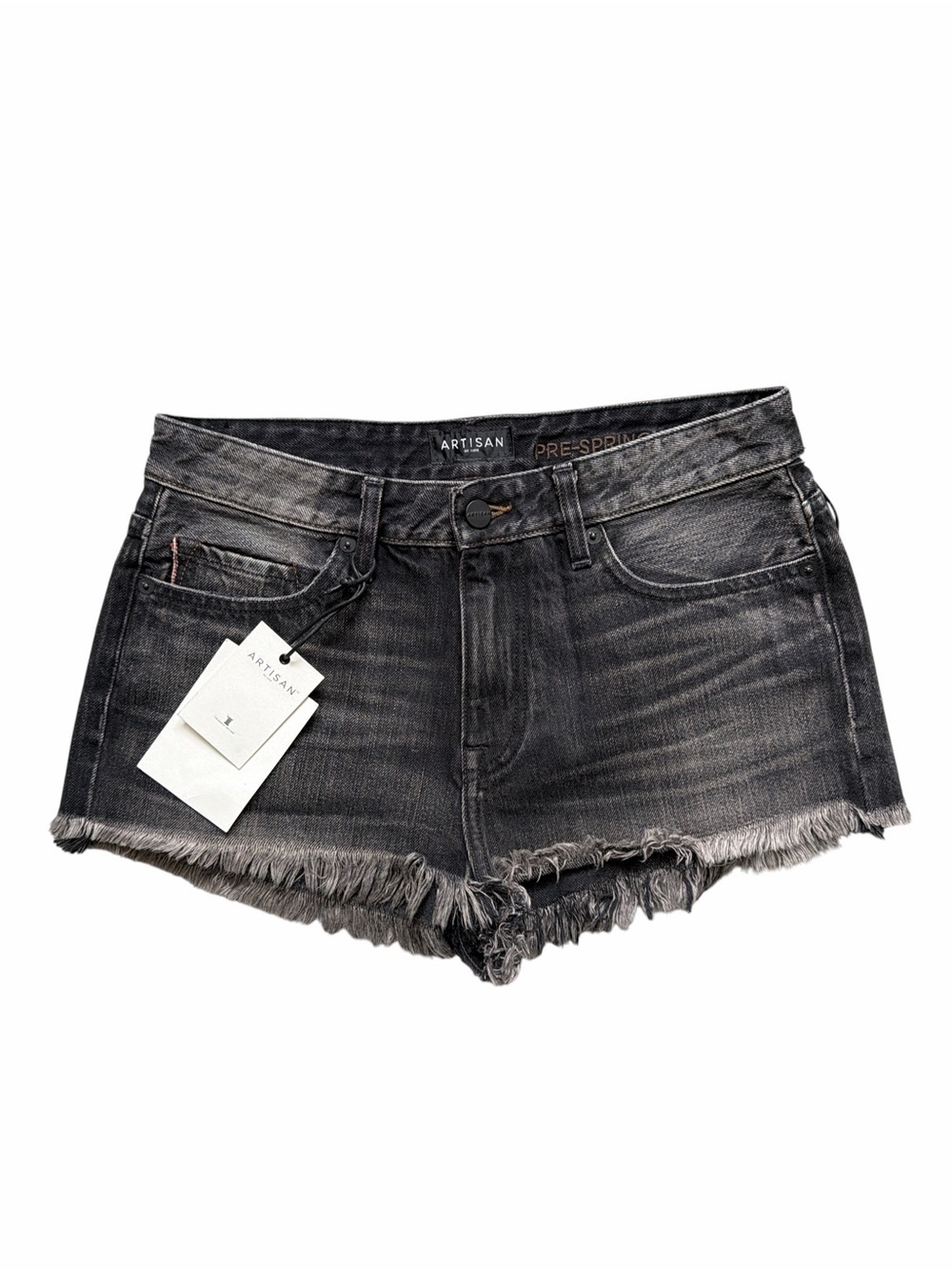 Artisan de Luxe Bodhi Denim Cutoff Shorts Size 6 Black Distressed NWT